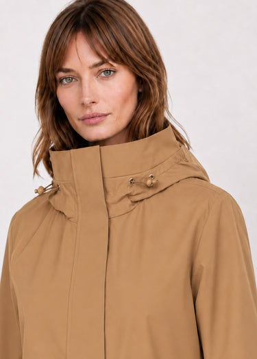Veste coupe vent imperméable col montant Camel
