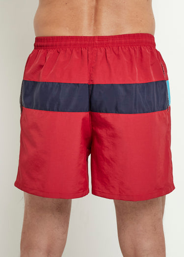 Caleçon de bain style sportif Rouge