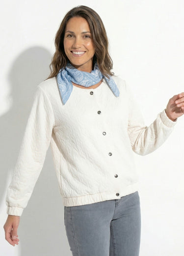 Blouson pressionné effet matelassé Ecru