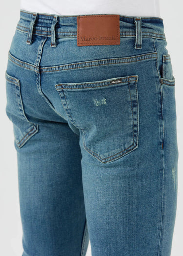 Jean 5 poches regular détails déchirés Bleu