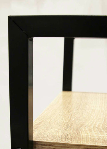 Etagère design métal foncé et bois Beige/Noir