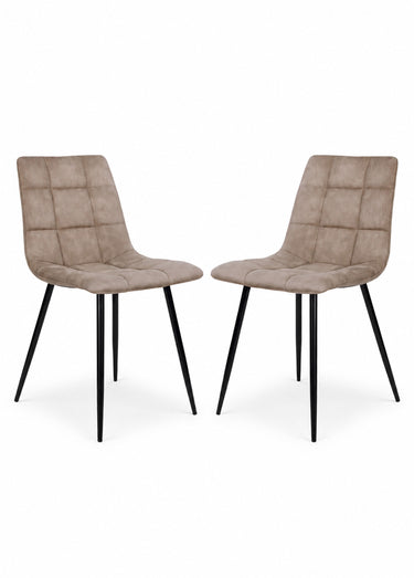 Chaises assise matelassée microfibre 1M Marron