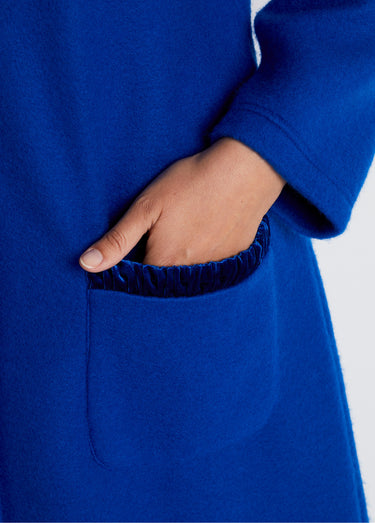 Peignoir robe de chambre long molleton Courtelle® Bleu