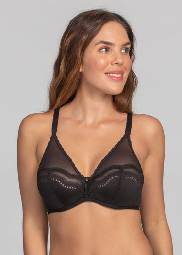 Soutien-gorge dentelle raffinée Noir