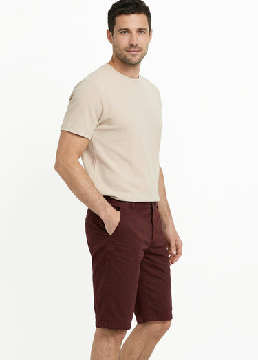 Bermuda pur coton, style chino Bordeaux