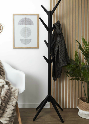 Porte manteau design en bambou Noir