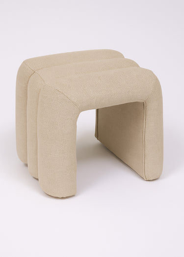 Pouf décoratif en tissu, forme arche Argile