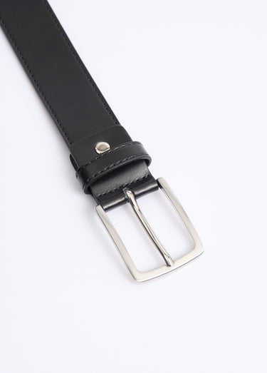 Ceinture cuir véritable, boucle métal Noir