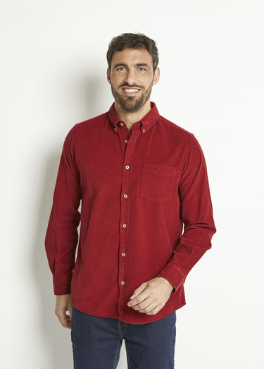 Chemise manches longues velours milleraies Rouge