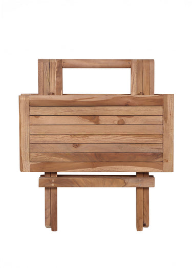 Table outdoor en bois de teck, pliable Naturel