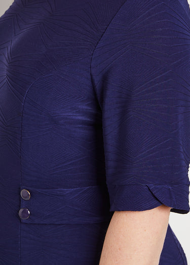 Robe évasée courte unie Marine