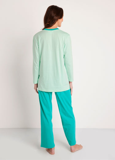 Pyjama boutonné coton motif exotique Imprime Tropical
