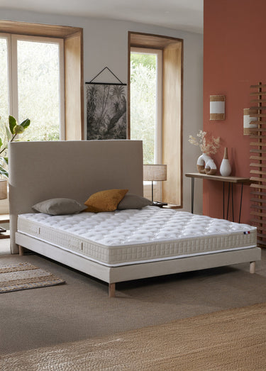 Matelas mousse latex 3 zones, haut. 17/18cm Blanc