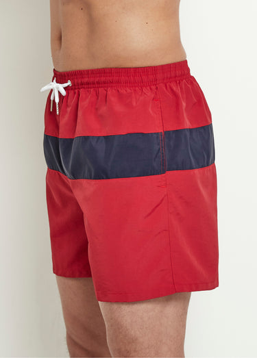 Caleçon de bain style sportif Rouge