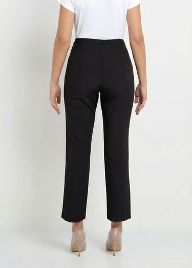 Pantalon droit 7/8e uni infroissable Noir