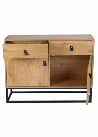 Buffet design, bois et pied métal Naturel / Noir