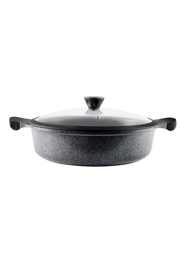 Sautoir 32cm alu, revêtement effet pierre Noir
