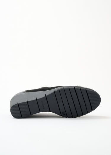Mocassins compensés largeur confort élastiqués Noir