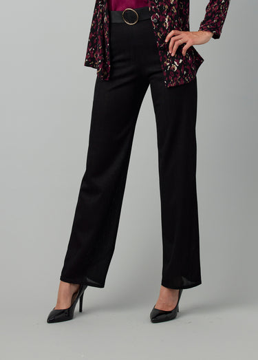 Pantalon fluide taille semi-élastiquée Noir