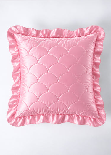 Couvre-lit satin uni matelassé Rose