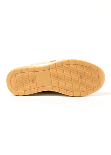 Baskets multi matières semelle compensée Beige