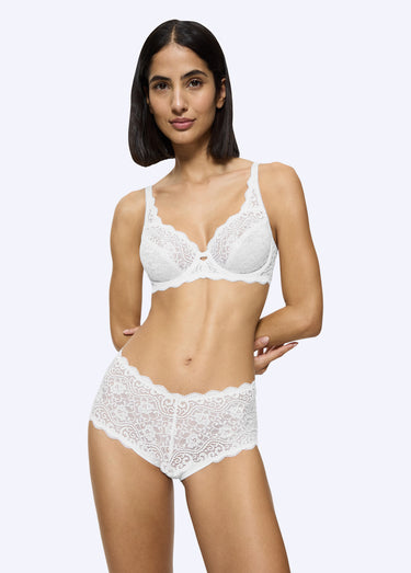 Culotte maxi dentelle extensible, Amourette Blanc