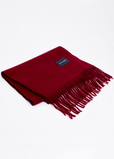 Echarpe classique à franges avec laine Bordeaux