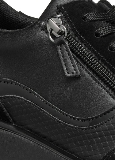 Baskets multimatières semelle compensée Noir
