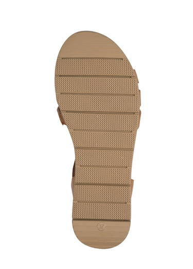 Sandales compensées élastique cheville Marron