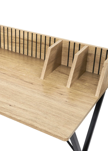 Bureau en métal et bois claustra Naturel