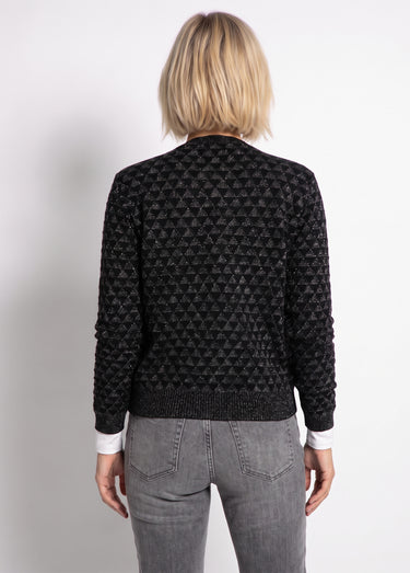 Gilet zippé esprit bomber maille brillante Noir