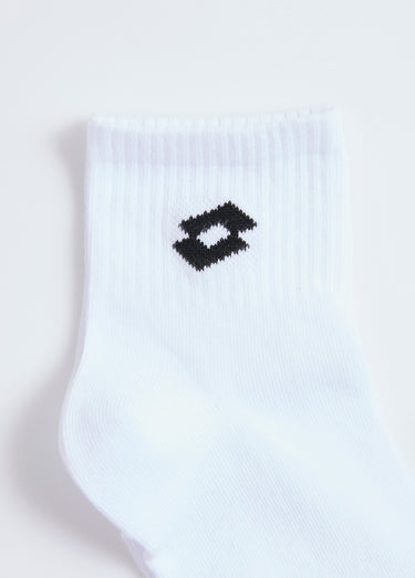 Mi-chaussettes sport à côtes avec logo Blanc