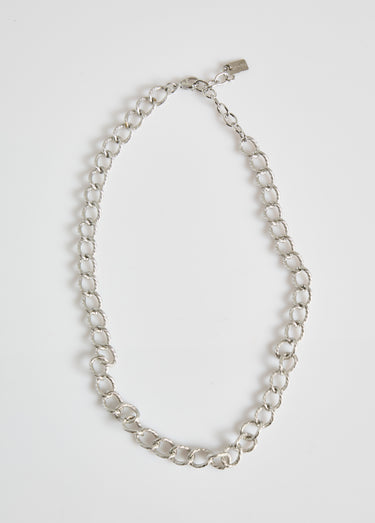 Collier gourmette ras de cou en acier Argente