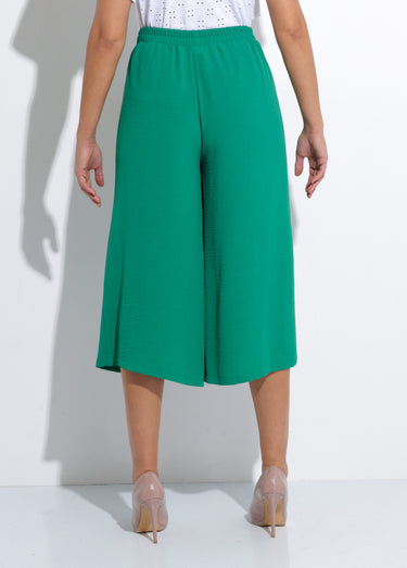 Jupe-culotte longue ceinture élastiquée dos Vert