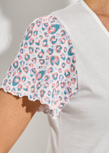 Pyjama court coton col V manches courtes Ecru