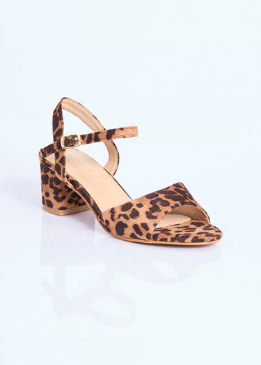 Sandales chic en simili cuir ou suédine Leopard