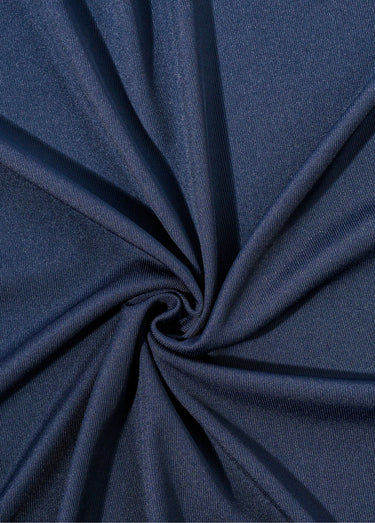 Coupon tissu habillement, jersey ligné Marine