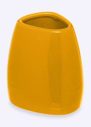 Pot à brosse à dents en céramique Jaune