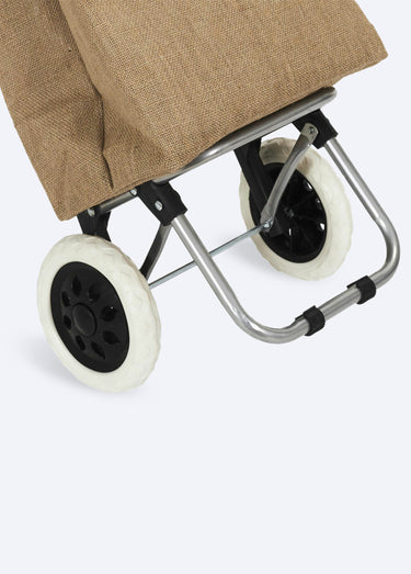 Chariot de shopping en jute, 2 roues Naturel