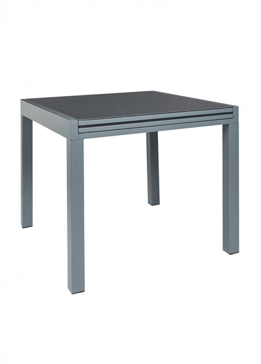 Table de jardin extensible verre, foncé Gris