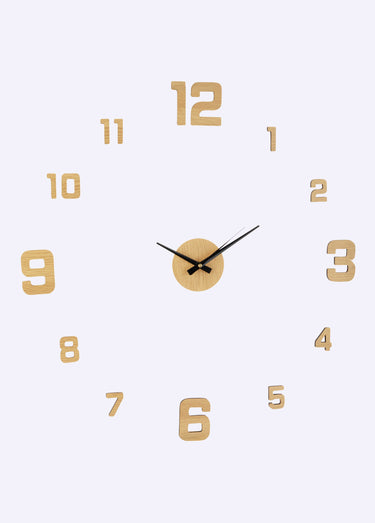 Maxi horloge murale en bois, à installer Bois Clair