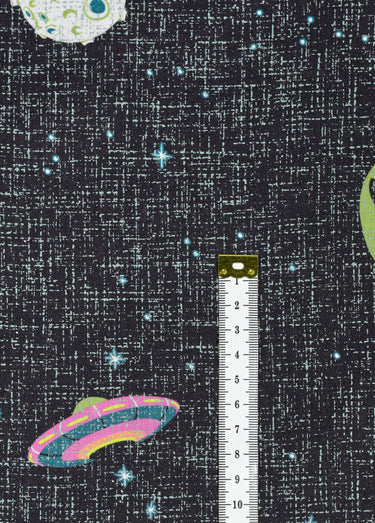 Coupon tissu habillement, Roswell 3V Imprimé noir