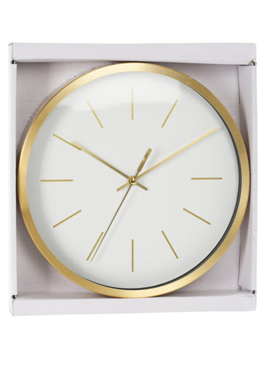 Horloge déco ronde en aluminium brossé Blanc