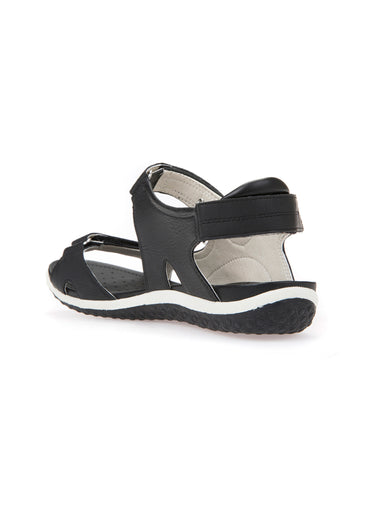 Sandales sportwear à scratchs Noir