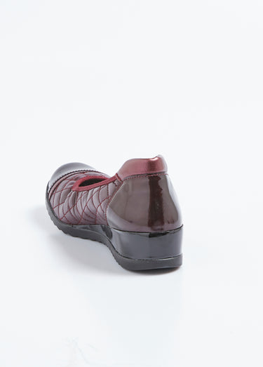 Ballerines stretch compensées largeur confort Bordeaux