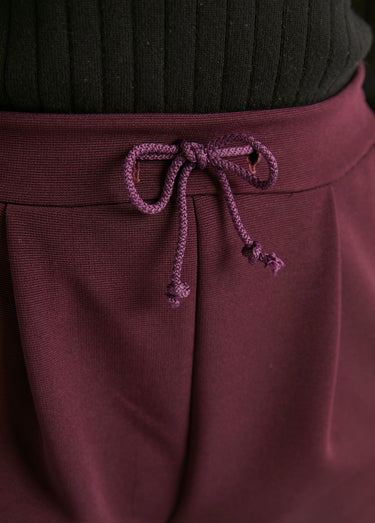 Pantalon droit taille élastiquée maille stretch Bordeaux