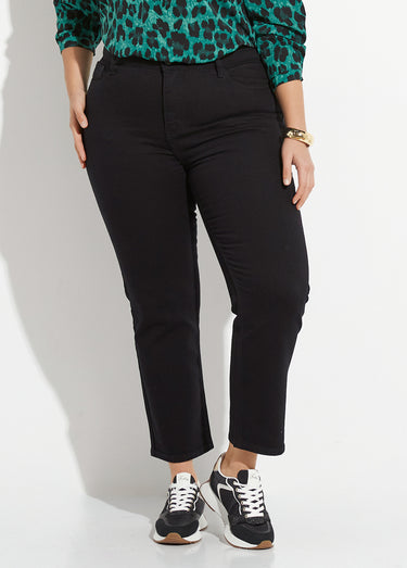 Jean mom en denim, spécial GRANDE TAILLE Noir