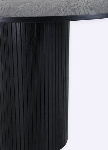 Table à manger peuplier pied cylindrique Noir