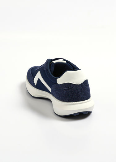 Baskets style jogger bicolore et bimatière Marine