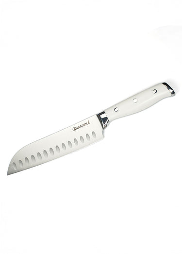 Grand couteau Santoku lame forgée, Elégance Blanc